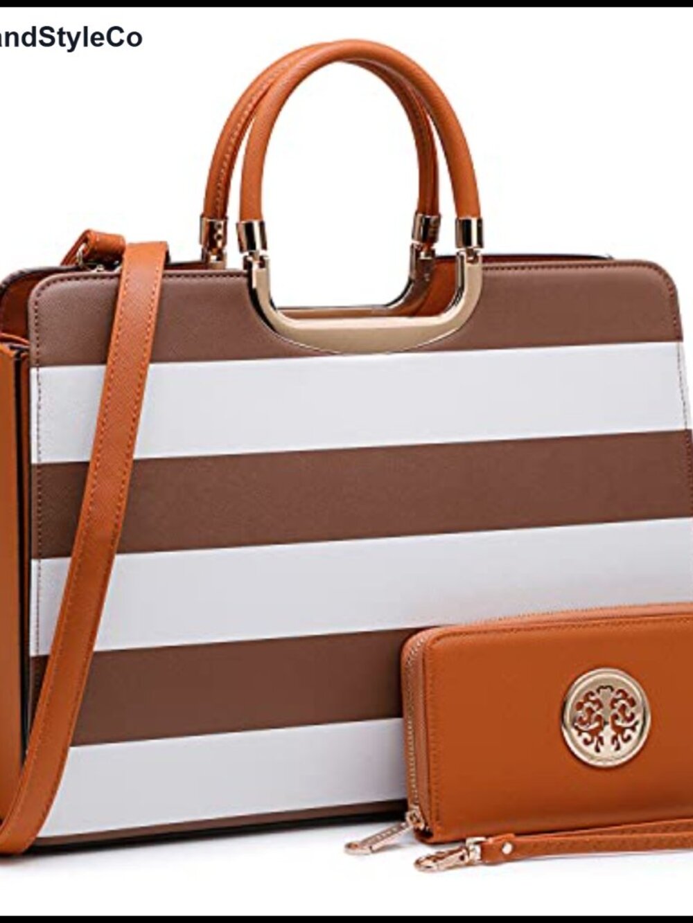 Vegan Saffiano Satchel with Matching Wristlet